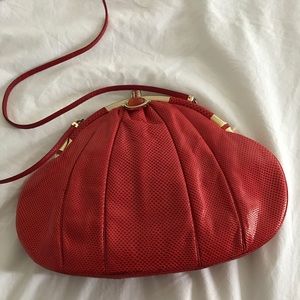 Judith Leiber Red Snakeskin bag